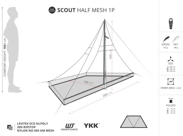 Liteway Scout Half Mesh 1P (380g) - Image 2