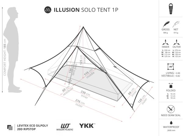 Liteway Illusion Solo Tent 1P (680g) - Image 2