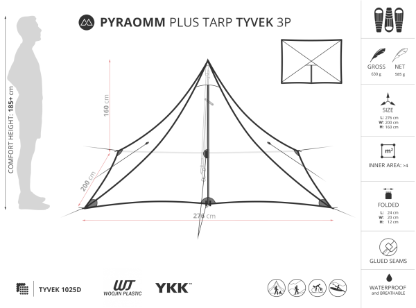Liteway Tyvek PyraOmm Plus Tarp 3P (630g) - Image 2