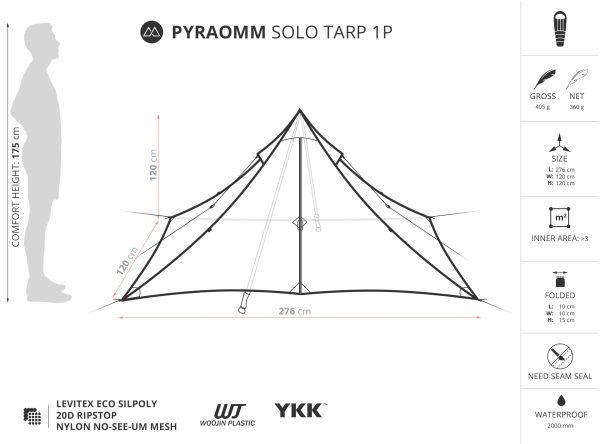 Liteway PyraOmm Solo Tarp 1P (405g) - Image 2