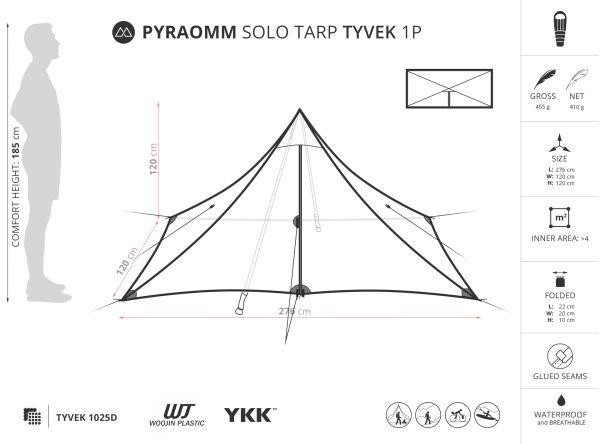 Liteway Tyvek PyraOmm Solo Tarp 1P (455g) - Image 2